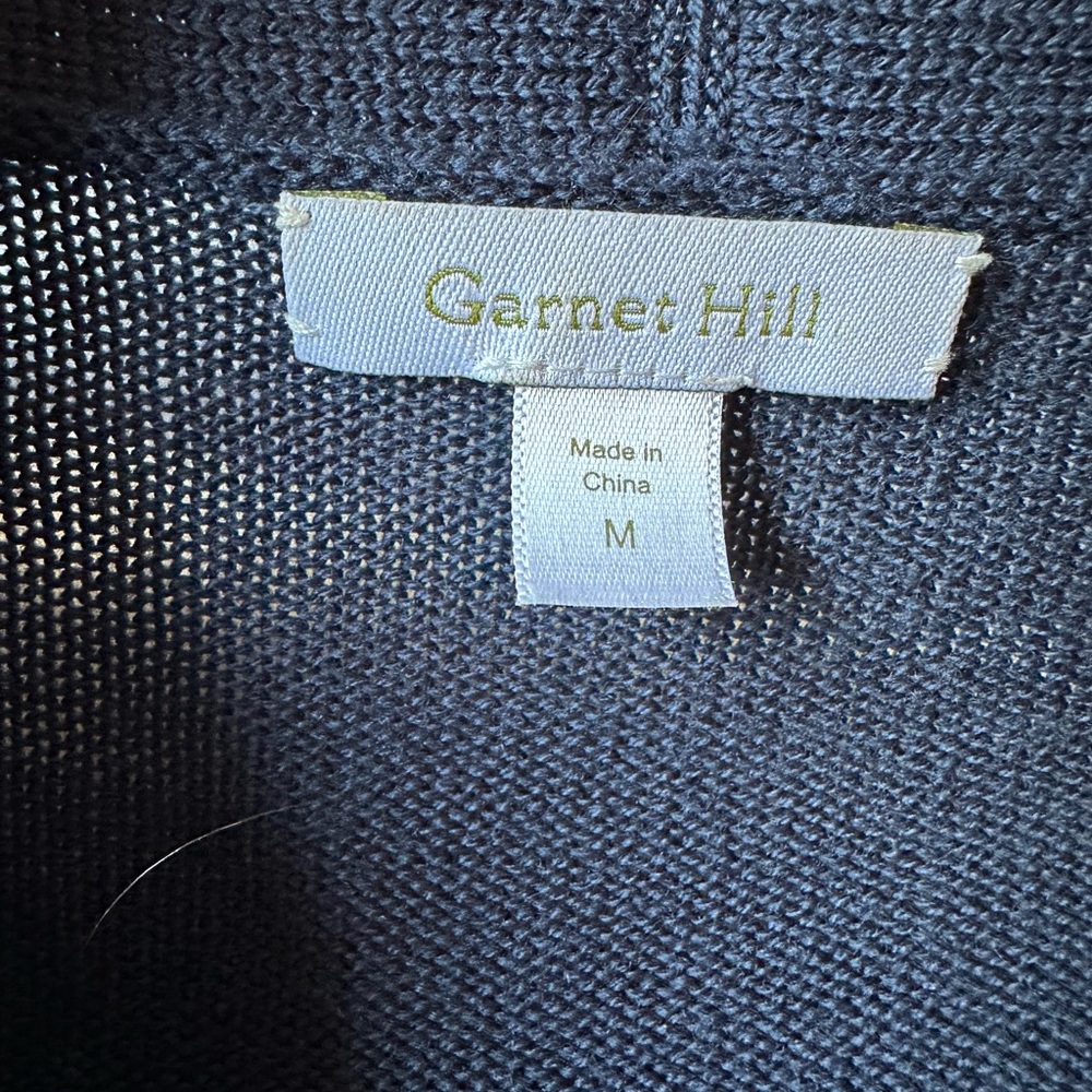 Garnet Hill Navy Open-Front Knit Cardigan - Picture 5 of 5